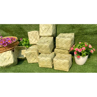 กล่องข้าวใบตาล กระติ๊บข้าวนึ่ง 8x8 ซม.พร้อมส่ง ร้านอาหาร