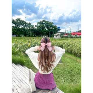 โบว์เจ้าหญิงชีฟอง12สี โบว์สีฟ้า โบว์วันแม่🎀 ‼️พร้อมส่งจากไทย💚 🇹🇭