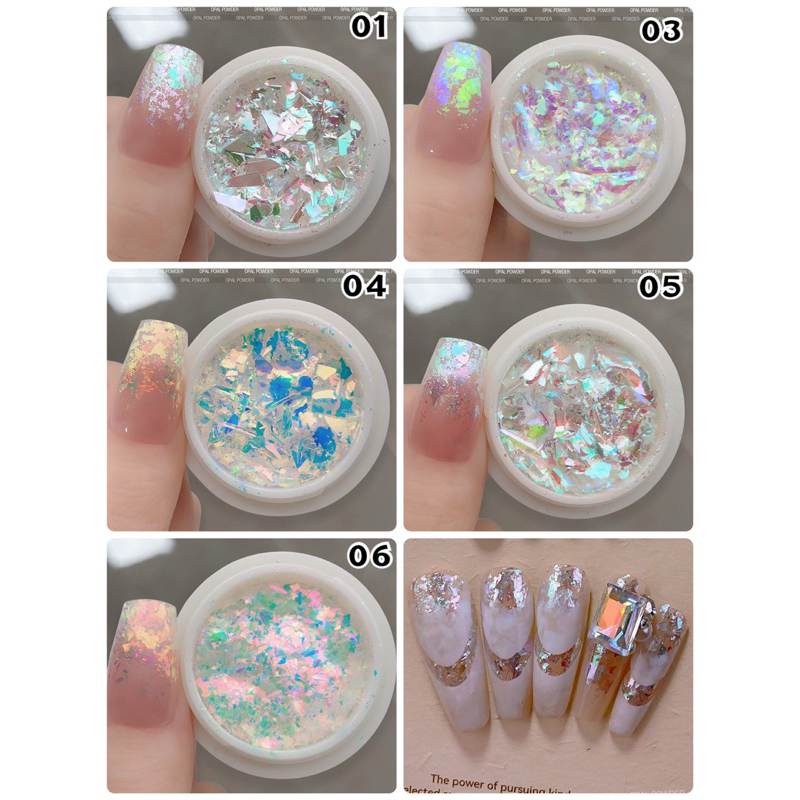 ผงโอปอล​  กลิตเตอร์​ ออโรร่า​ สำหรับแต่งเล็บ