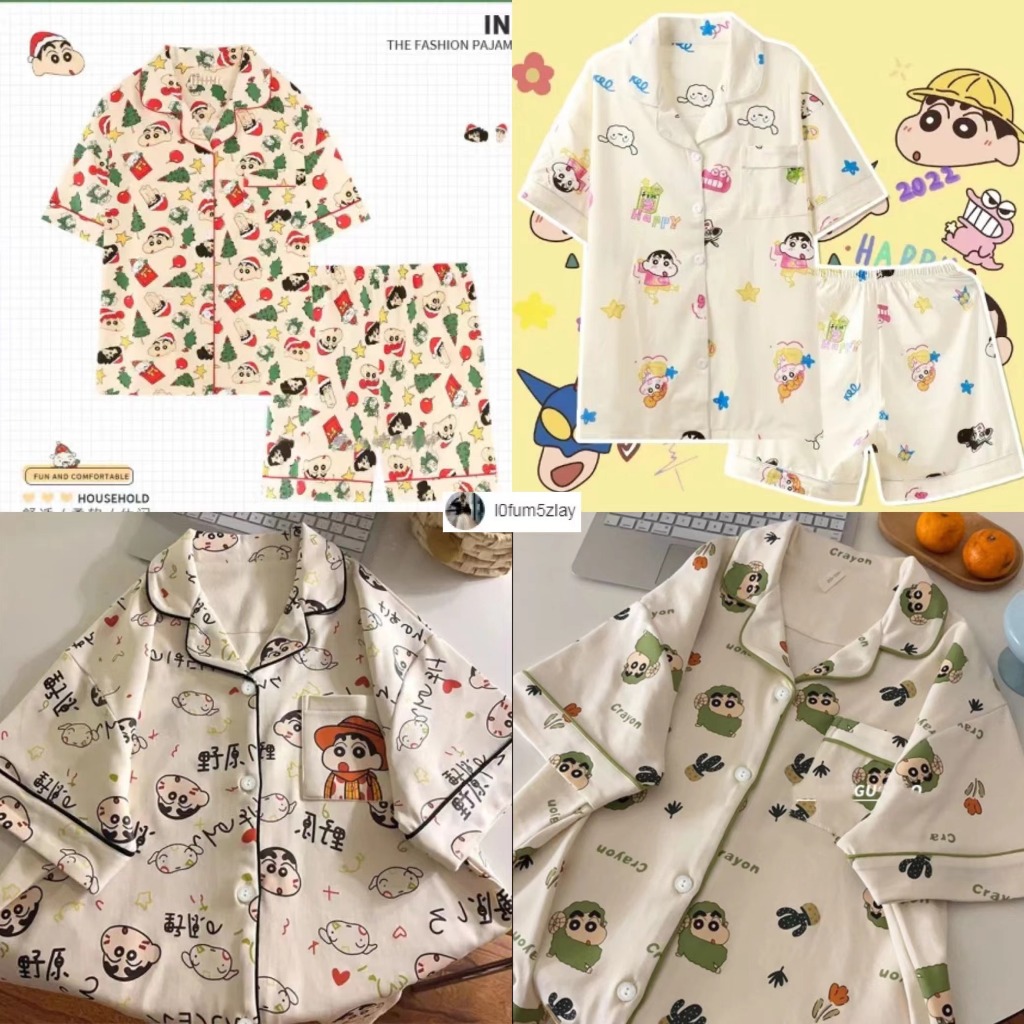 ชุดนอนแขนสั้นเวอร์ชั่นเกาหลี， หวานน่ารักลายใหม่，ชุดนอน 2 ชิ้น，ขาสั้น+เสื้อ，M-2XL