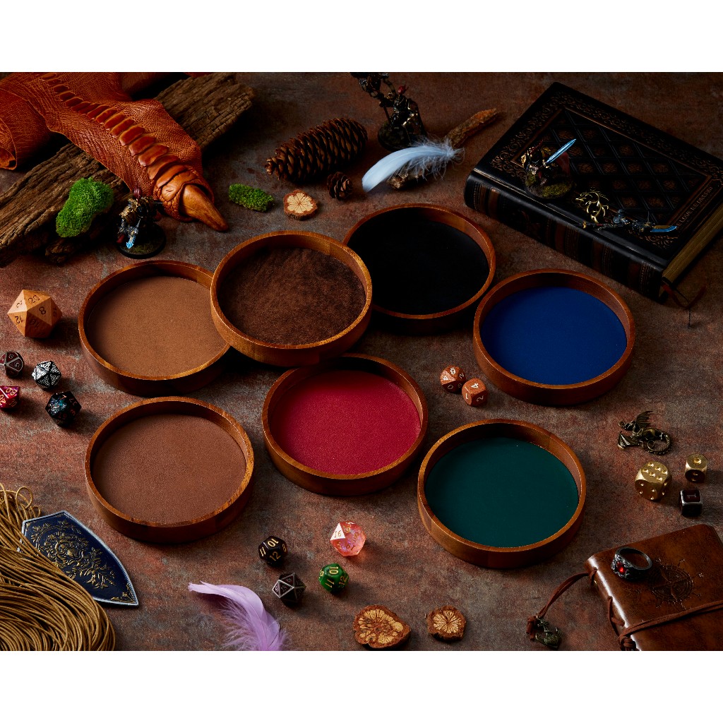 Mini Dice Tray Circle | ถาดไม้ ถาดทอย ลูกเต๋า Dice DnD D&D MTG RPG TRPG เกมกระดาน บอร์ดเกม Game Magic เมจิก