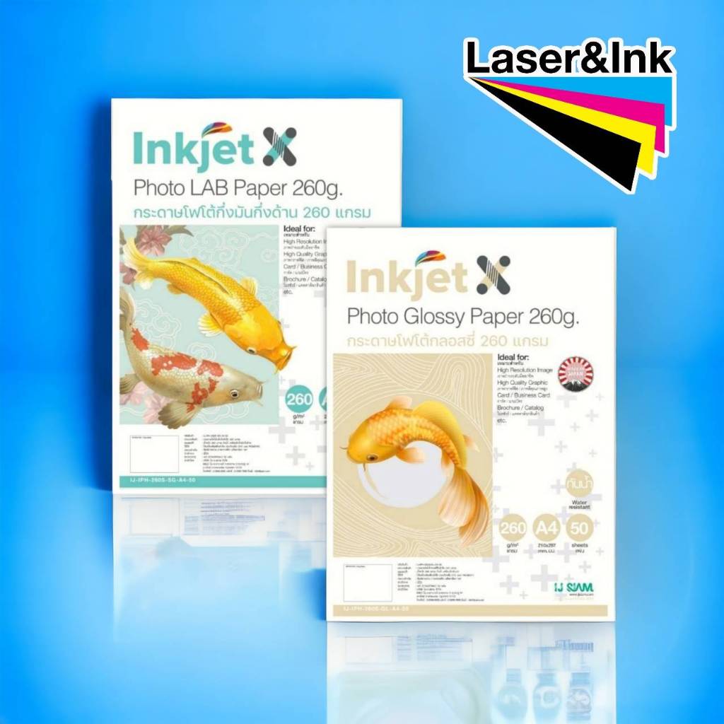 กระดาษโฟโต้ GLOSSY(มันเงา) & SEMI GLOSSY(กึ่งมันกึ่งด้าน) Inkjet X by IJ SIAM ***นำเข้าจากญี่ปุ่น