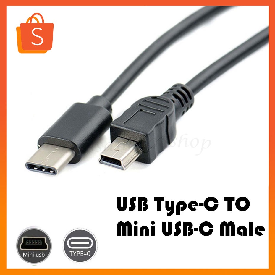 อะแดปเตอร์แปลงสายเคเบิ้ล USB Type-C เป็น Mini USB-C Male เป็น Mini-B Male 30cm/50cm