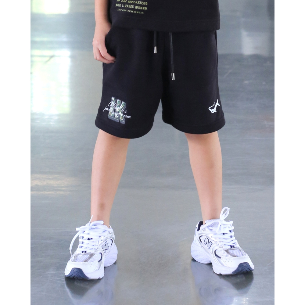 กางเกงขาสั้นเด็ก LIKI KIDS X ARMY เท่ห์ๆ ผ้านุ่มใส่สบาย เอวยางยืด ระบายอากาศดี