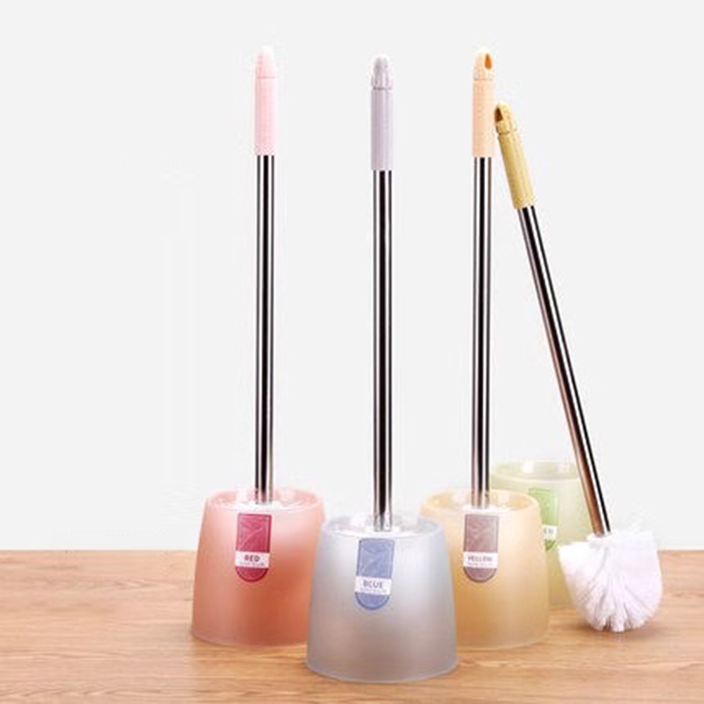 แปรงขัดชักโครก Toilet Brush แปรงล้างสุขภัณฑ์ แบบหัวกลม ที่ขัดห้องน้ำ ไม้ขัดส้วม ฐานเก็บระบายน้ำ อุปกรณ์ทำความสะอาดบ้าน
