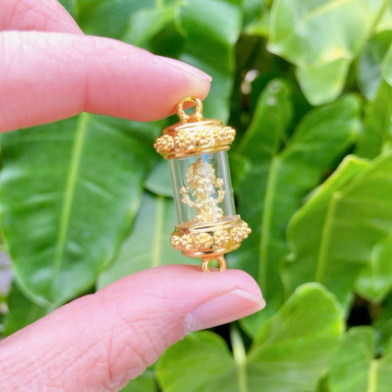ตะกรุดพระแม่ลักษมี งานทองเหลืองแท้ ตะกรุดสีทองดอกพอกุล สำหรับร้อยกำไลหิน เข้าพิธีมงคล สั่งจำนวนมากมีราคาส่ง