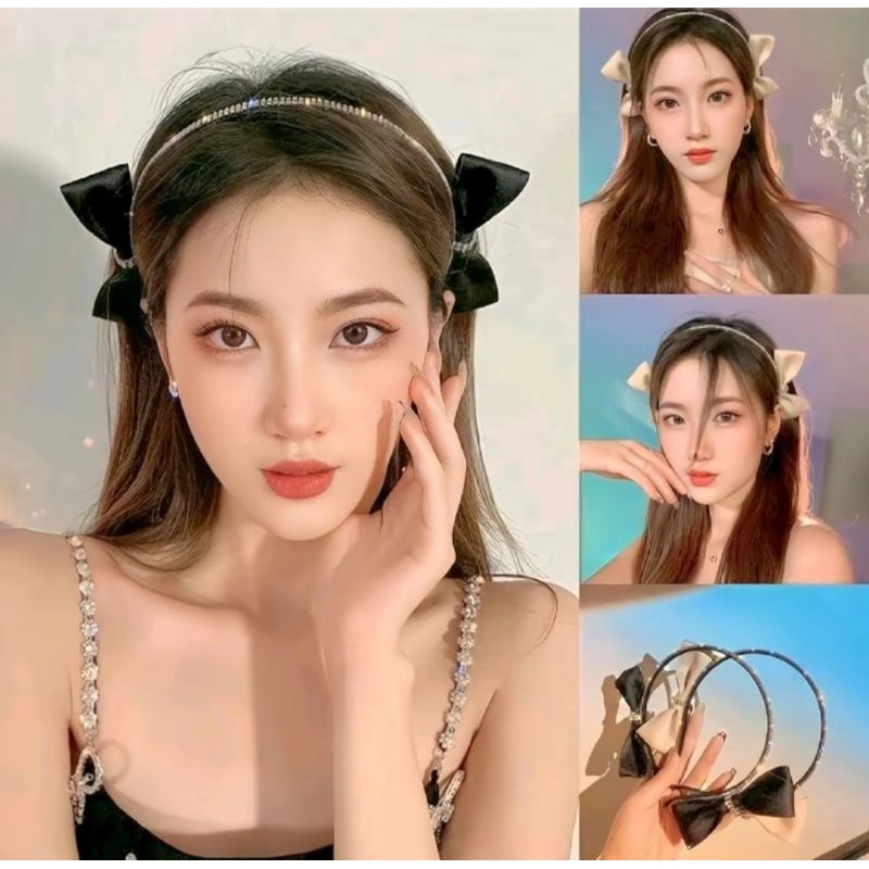 คาดผม ประดับโบคู่ แนวน่ารัก