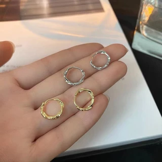 รหัส 56 ต่างหูห่วง สีทอง สีเงิน ดีไซน์เรียบหรู สไตล์มินิมอล เกาหลี