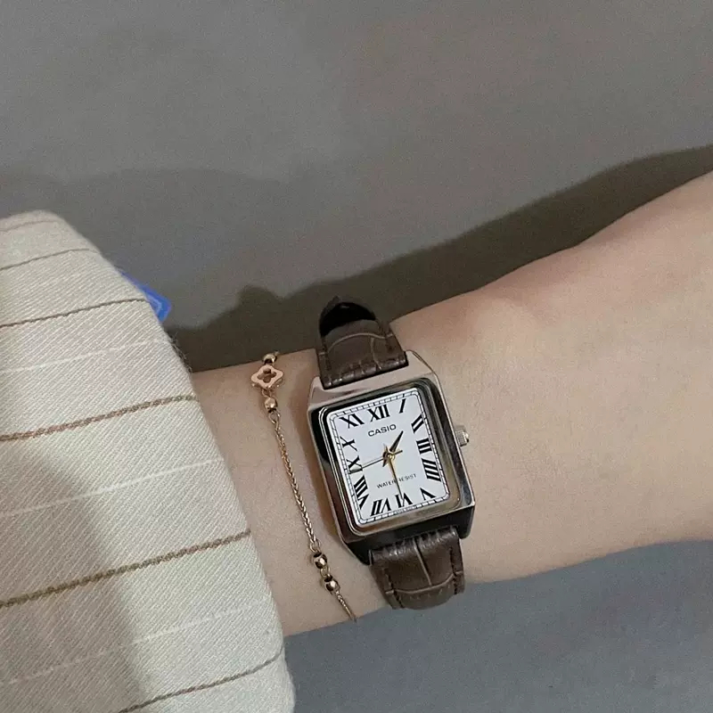 นาฬิกา Casio แท้ รุ่น LTP-V007L นาฬิกาข้อมือผู้หญิงสายหนัง หน้าปัดเหลี่ยม ของแท้ 100% รับประกันสินค้า 1 ปี