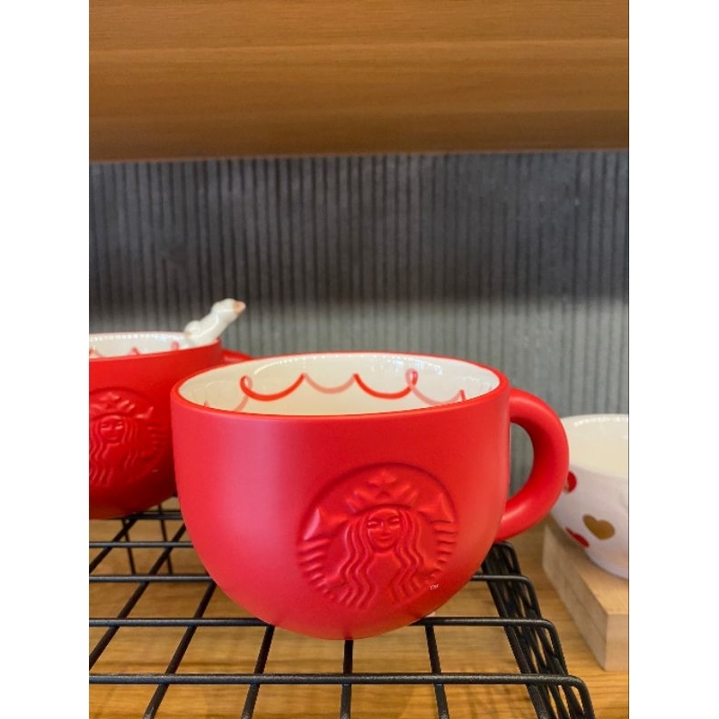 Starbucks Red With Cat Spoon mug 12oz