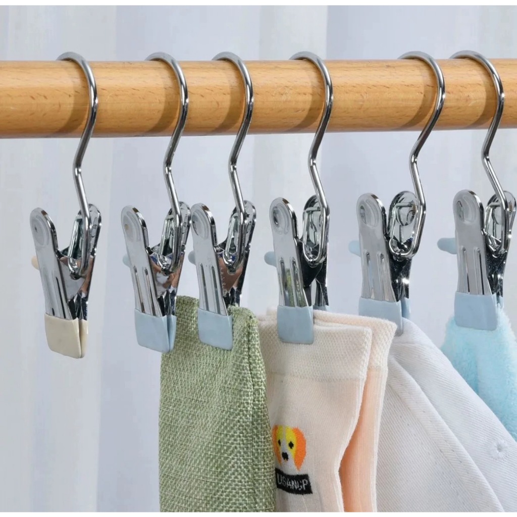 FAA-ที่หนีบผ้าสแตนเลส กันลื่น แบบพกพา คละสี (พร้อมส่งจากไทย)