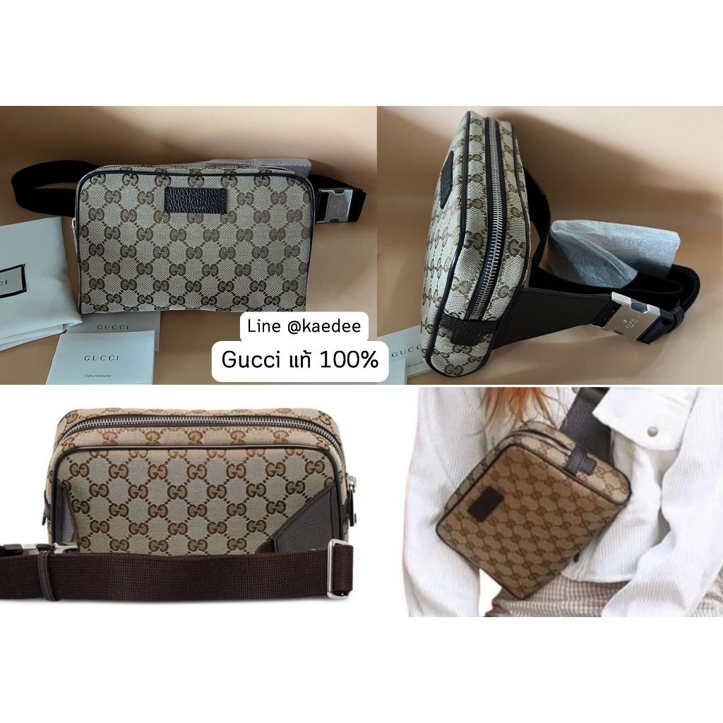 พร้อมส่ง Gucci แท้ 💯% Gucci 'GG' Canvas Print Belt Bag