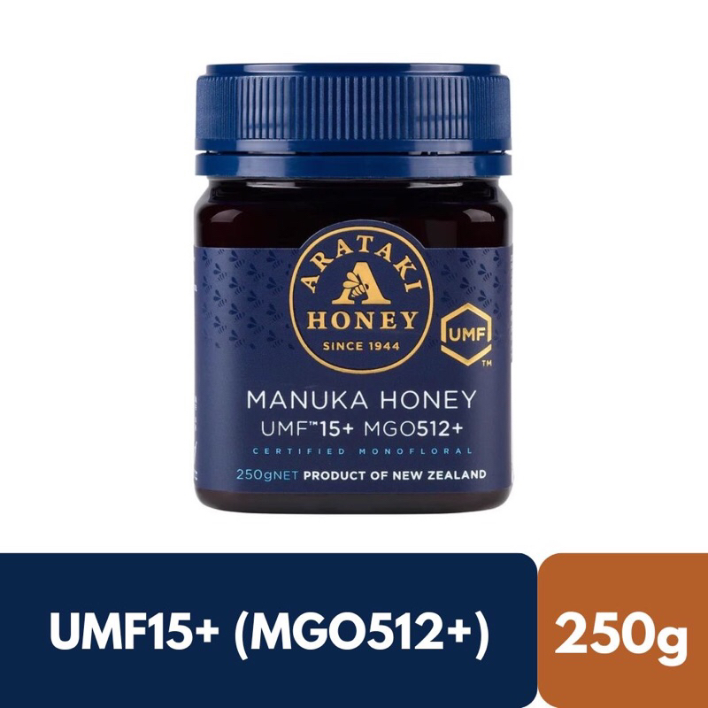 น้ำผึ้งมานูก้า Arataki Manuka Honey UMF15+ (MGO512+) 250g Product of New Zealand