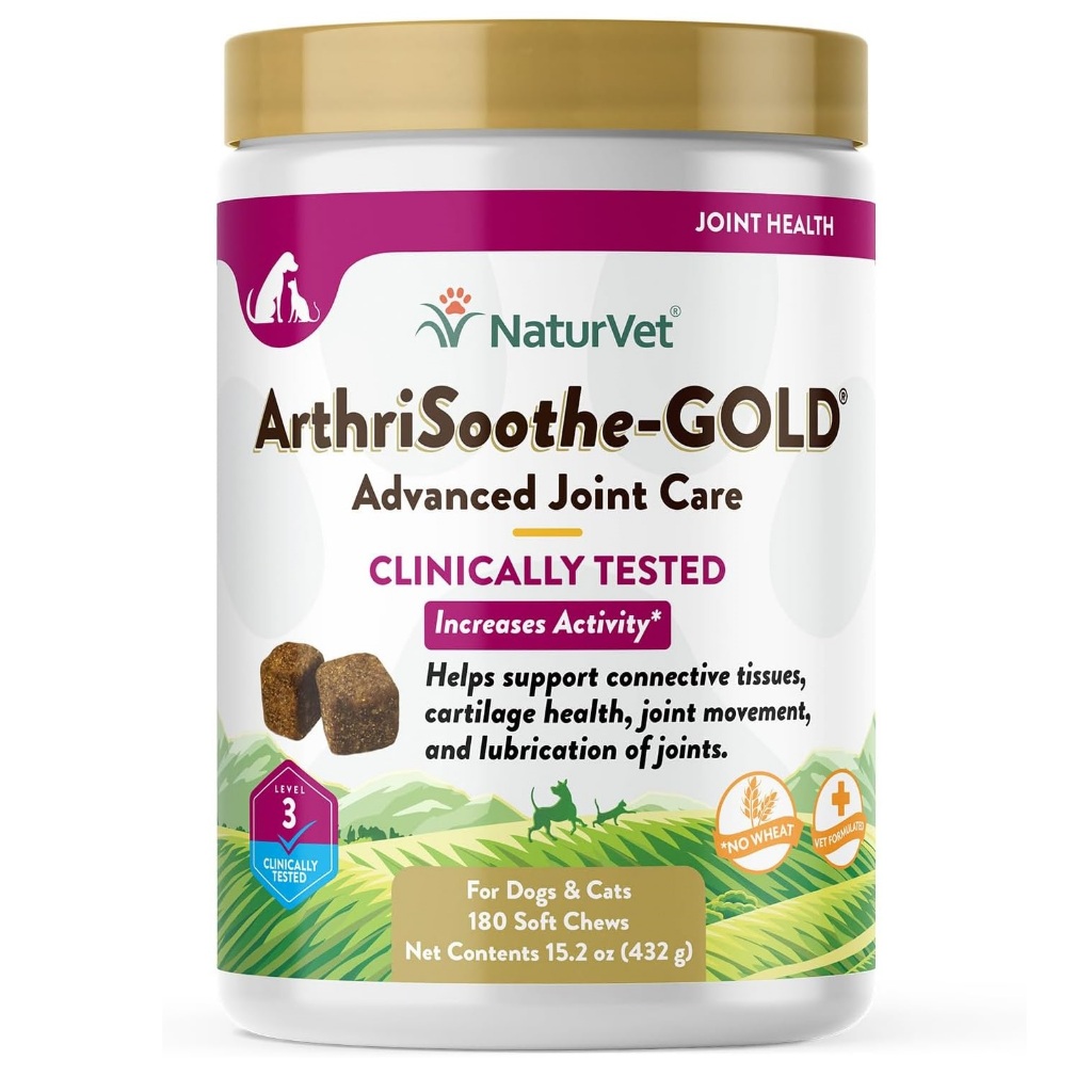NaturVet ArthriSoothe GOLD Level 3 Advanced Joint Care อาหารเสริมสุนัข บำรุงข้อต่อ สะโพก สารต้านอนุมูลอิสระ เม็ดขนม