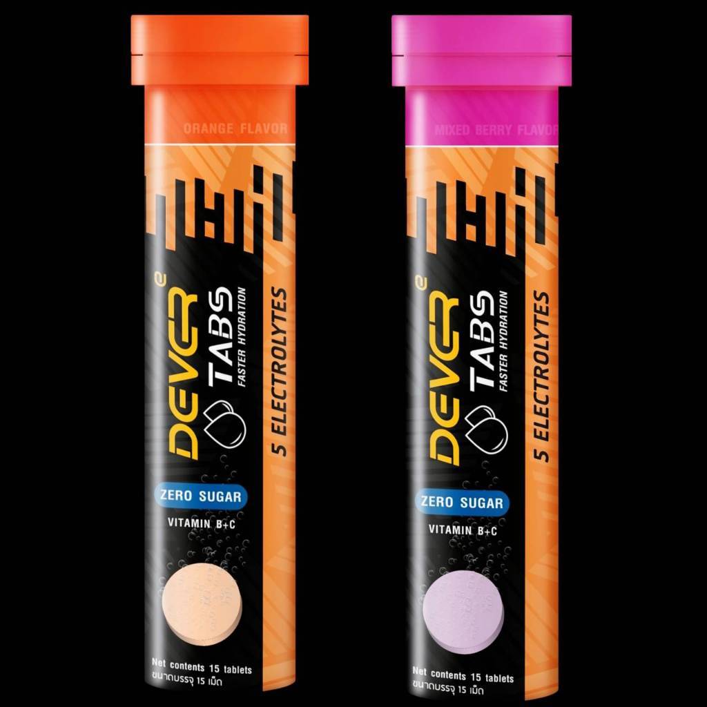 DEVER TABS (ดีเวอร์) เกลือแร่เม็ดฟู่กันตะคริว [1 หลอด 15 เม็ด] สำหรับนักวิ่ง ออกกำลังกาย