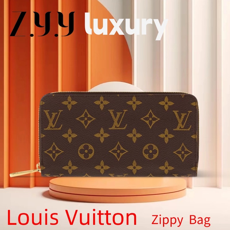 New Hot sales  🍒หลุยส์วิตตอง Louis Vuitton ZIPPY zipper wallet🍒 สำหรับผู้หญิง / ซิป / กระเป๋าสตางค์🍒กระเป๋าสตางค์ใบยาวซิ