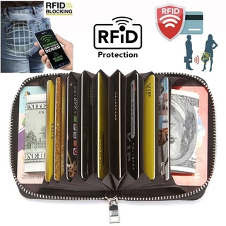 ผู้ถือบัตรป้องกัน RFID กระเป๋าเงินบัตรเครดิต PU กระเป่าเก็บบัตร กระเป๋าบัตร การ์ด บัตรเครดิต ATM RFID การปิดกั้นกระเป๋าส
