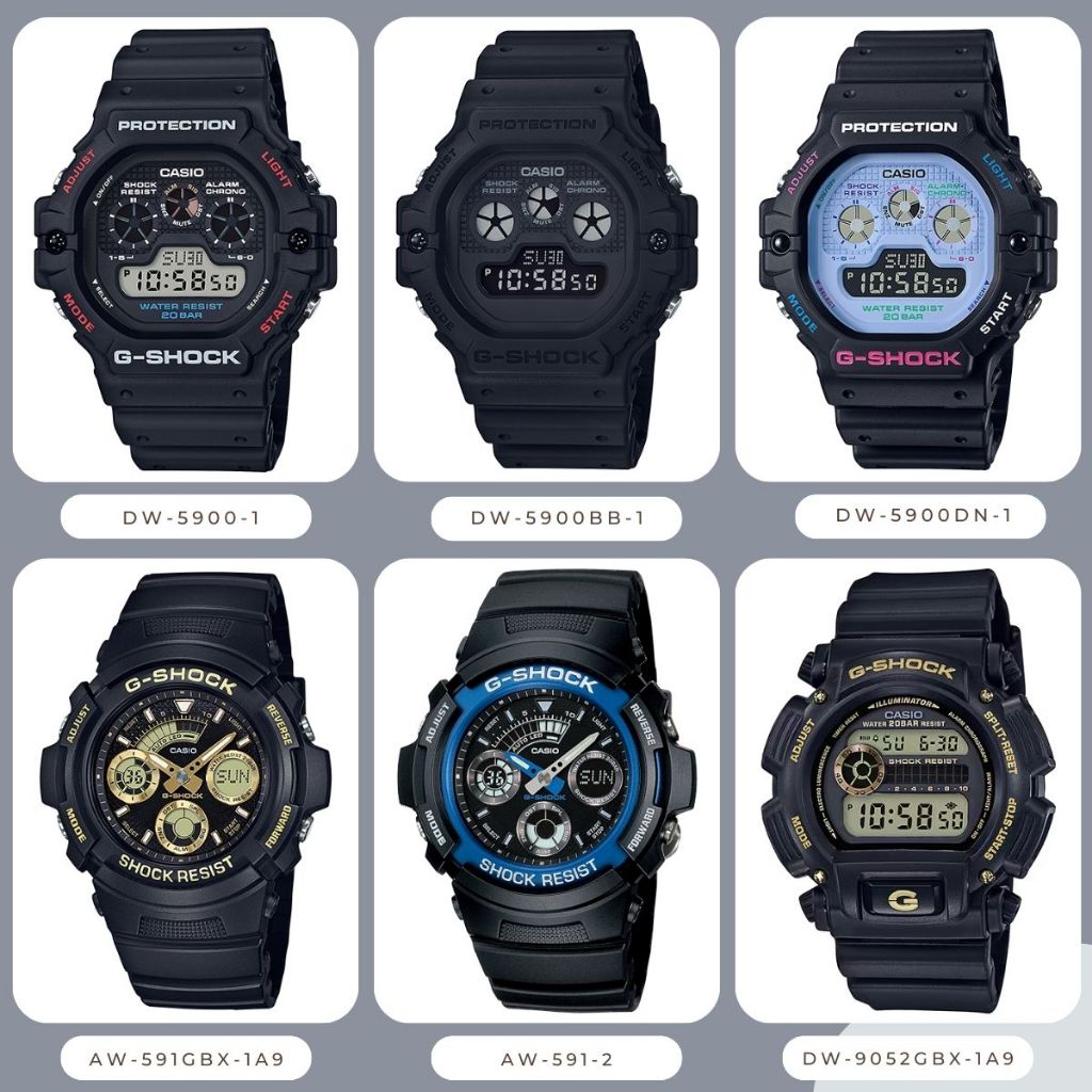 Casio G-Shock นาฬิกาข้อมือผู้ชาย สายเรซิ่น รุ่น DW-5900 DW-5900DN DW-5900BB DW-5900RS-1 DW-D5500BB-1