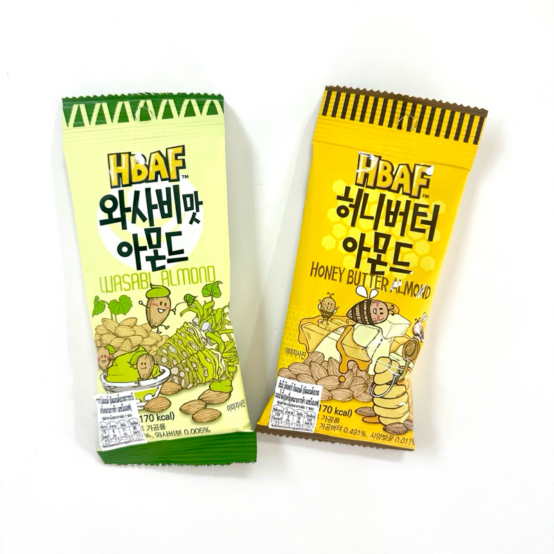 HBAF Almond Tom’s อัลมอนด์ชื่อดังเกาหลี รส เนยน้ำผึ้งและวาซาบิ 30 กรัม (ซองเล็ก)