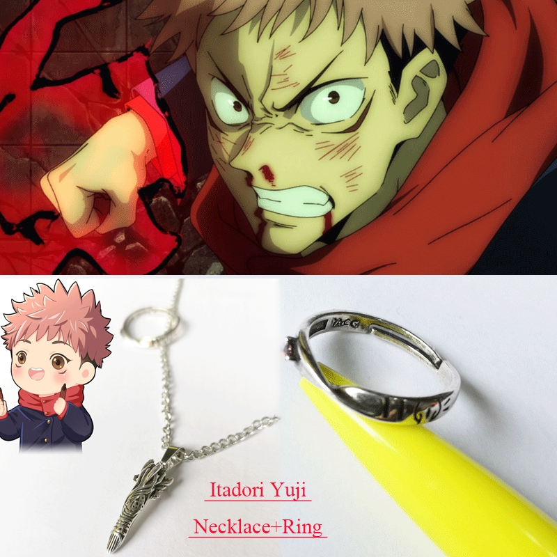 Anime Jujutsu Kaisen Itadori Yuji Necklace Ring Ryomen Sukuna Cosplay สร้อยคอแหวนคอสเพลย์