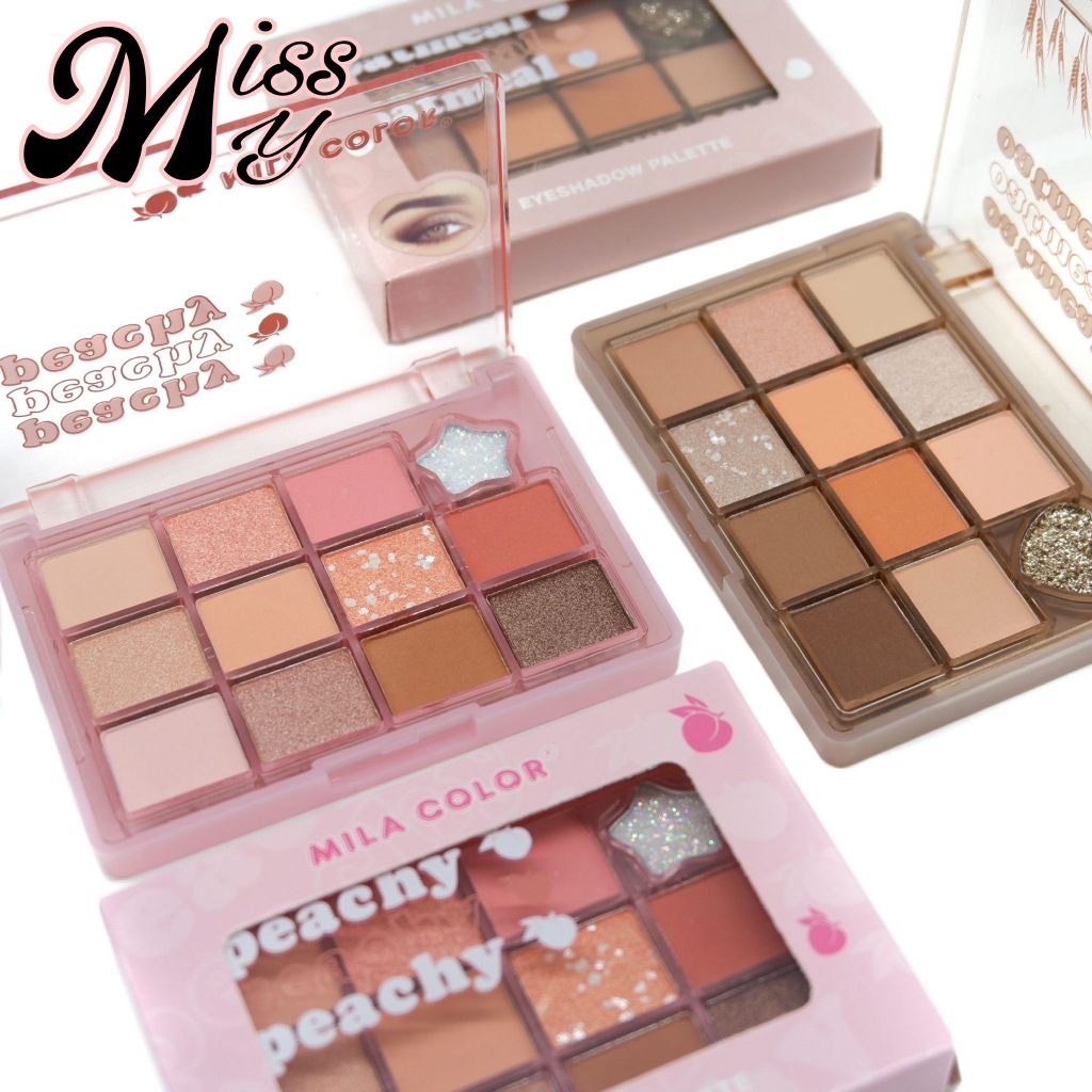 MILA COLOR Matte & Shimmer Eyeshadow Palette พาเลทอายแชโดว์ แมทต์และชิมเมอร์ 12เฉดสี