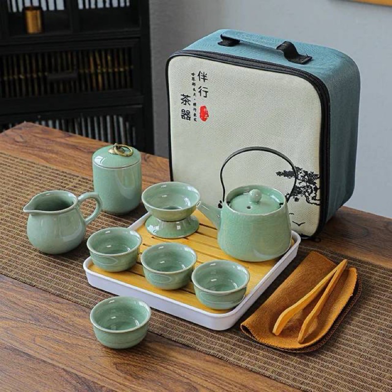 พร้อมส่ง ชุดชาของขวัญ Tea gift set ชุดใหญ่ชงชาแบบกระเป๋าพกพาได้ ของขวัญพรีเมี่ยม