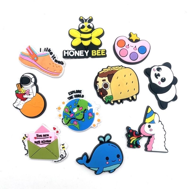 🇹🇭การ์ตูน ตุ๊กตา #จิบบิท #ติดรองเท้า ชาย - หญิง  รองเท้าDIY พีวีซี น่ารัก อุปกรณ์เสริม[ JB.10 ]