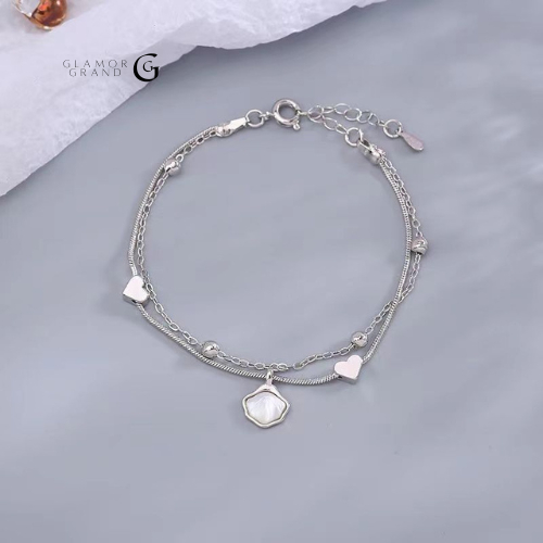 Glamor  SMALL SHELL สร้อยข้อมือเงินสเตอร์ลิง925 สินค้าใหม่ สร้อยข้อมือจี้เปลือกหอย กำไลข้อมือเงิน925 สไตล์ใหม่สุดเก๋