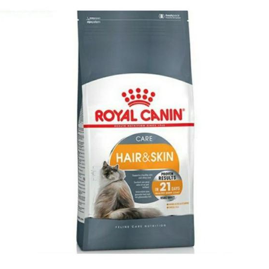 Royal CaninHair&Skin400g. โรยัล คานิน อาหารเม็ด สำหรับแมวโต สูตรบำรุงขนและผิวหนัง