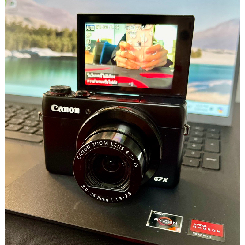 กล้องดิจิทัลคอมแพค canon PowerShot G7X wi-fi ถ่ายรูปเซลฟี่และคลิปวีดีโอได้ **มือสอง** แถมเคส