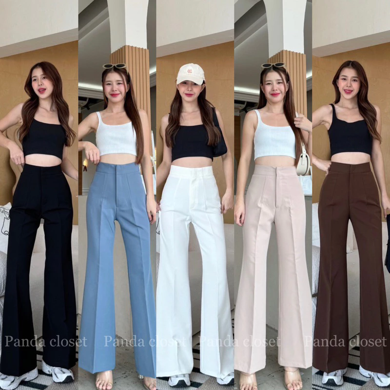 🌈new collection PD14 กางเกงแฟชั่นขาม้า กางเกงขาม้า ผ้าไอด้าเอวสูงพร้อมส่ง