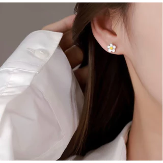 earika.earrings - daisy collection ต่างหูเดซี่ก้านเงินแท้ชุบทองคำขาว (มีให้เลือก 3 แบบ) เหมาะสำหรับคนแพ้ง่าย