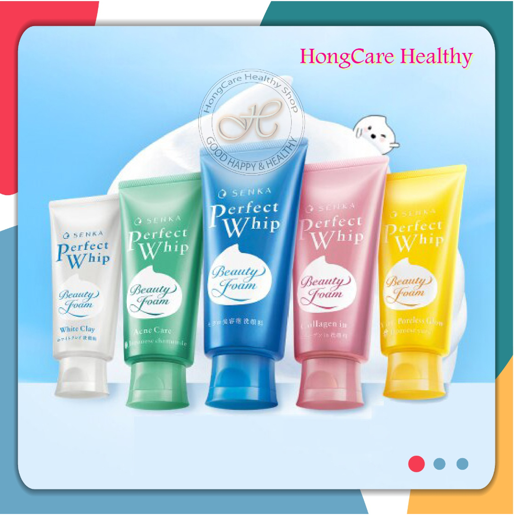 Senka Perfect Whip 120g or 100g [ สูตร:Original , Fresh , White Clay , Acne , Collagen , Berry , Sakura , Vit C , Cica]