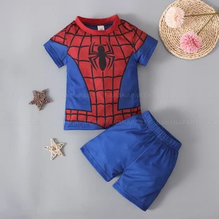 ชุดขาสั้น ผ้าใส่สบายไม่ร้อน ชุดซุปเปอร์ฮีโร่ hero ชุดแฟนซีเด็ก ชุดซุปเปอร์ฮีโร่ กัปตันอเมริกา สไปเดอร์แมน ฮัลค์ ไอรอน