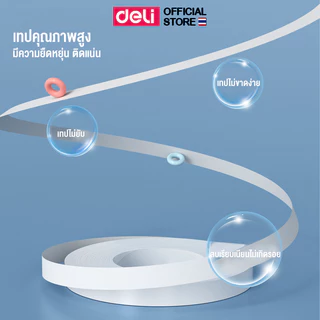 เทปลบคำผิด Deli แบบกดแล้วลาก เทปยาว12m หน้ากว้าง5mm เทปลบ ลิควิด เทปลื่นมาก เนื้อคุณภาพ มี 4 สีให้เลือก เครื่องเขียน
