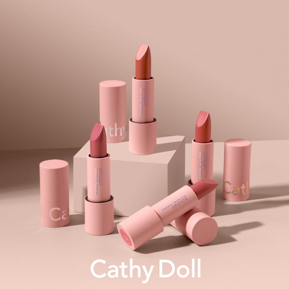 📌เลิกผลิต🔥Exp.08/2026 Cathy Doll Nude Matte Lipstick 3.5g ลิปสติก เนื้อกำมะหยี่แมทท์ เคที่ดอลล์