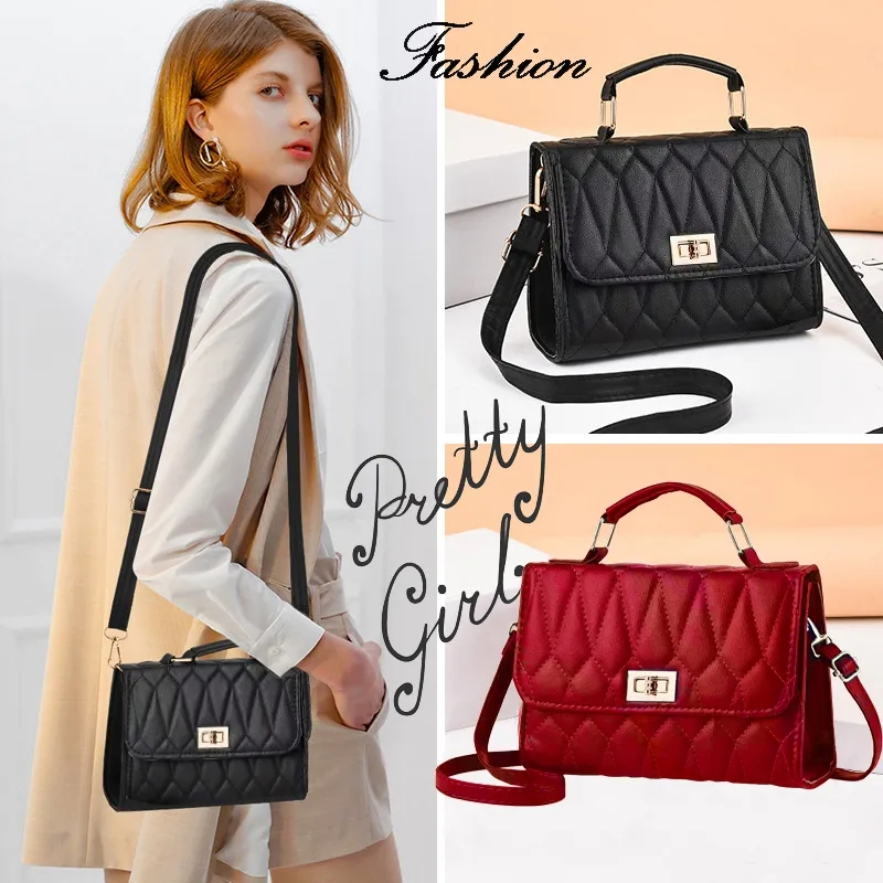 กระเป๋าหนังสำหรับผู้หญิง กระเป๋าสะพายข้าง สไตล์เกาหลี แฟชั่นมาใหม่ PU Leather Lady Bag