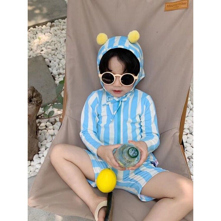 SM02 (สินค้าพร้อมส่ง) ชุดว่ายน้ำเด็ก ลายใหม่มินิมอล สไตล์เกาหลี