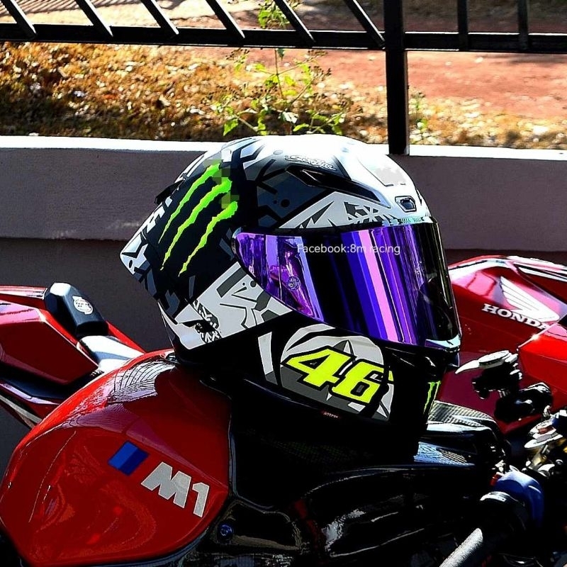 ใหม่มือ1 หมวกกันน็อคเต็มใบ ร้าน8m racing 8m online สำหรับขับรถบิ๊กไบค์สไตล์สปอร์ต ใช้ได้ทั้งผู้หญิงแ