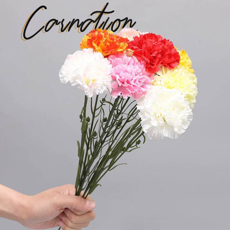 [ร้านไทย] ดอกคาร์เนชั่นปลอม Carnation ดอกไม้ปลอม ดอกคาร์เนชั่น ดอกเบญจมาศ สำหรับตกแต่งห้อง พร็อพถ่ายรูป