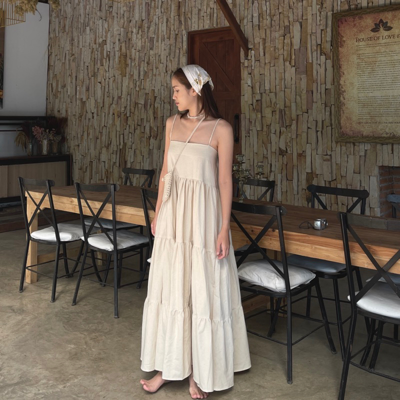 เดรสสายเดี่ยวยาว | Summer maxi dress