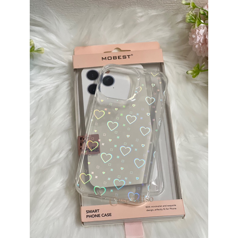 เคสกากเพชร หัวใจเล่นแสงโฮโลแกรม กันกระแทกขอบกล้องยกสูงทุกรุ่น