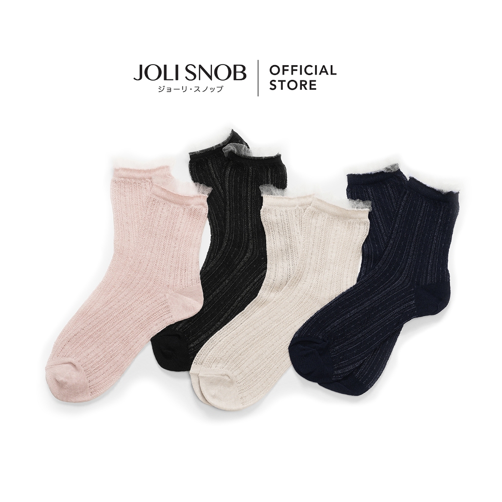 JOLI SNOB | Socks ถุงเท้าแฟชั่น ใส่สบาย 'Uruyawa' Made in Japan | 40143