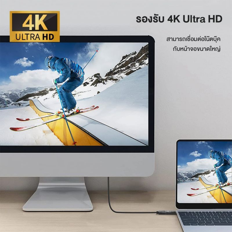⚡ส่งจาก กทม⚡Jasoz DP to HDMI Adapter รองรับ สายเชื่อมหน้าจอ Dp อะแดปเตอร์ Dp ตัวผู้ เป็น Hdmiตัวเมีย