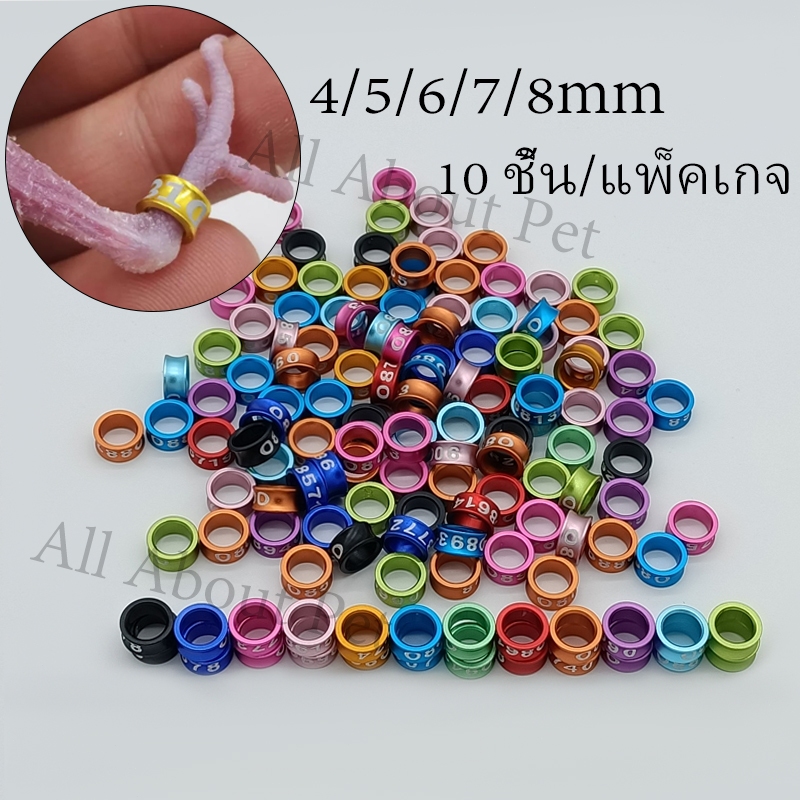 All About Pet ห่วงขานกแก้ว 10 ชิ้น ห่วงขานก ห่วงเปิดคล้องขานก ห่วงเปิด ทำจากอลูมิเนียม น้ำหนักเบา