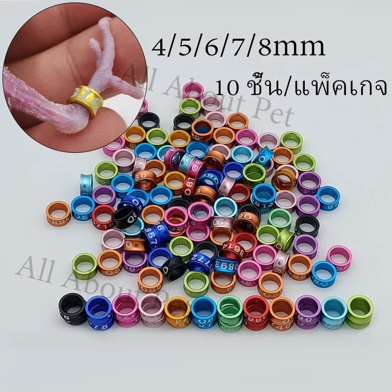 All About Pet ห่วงขานกแก้ว 10 ชิ้น ห่วงขานก ห่วงเปิดคล้องขานก ห่วงเปิด ทำจากอลูมิเนียม น้ำหนักเบา