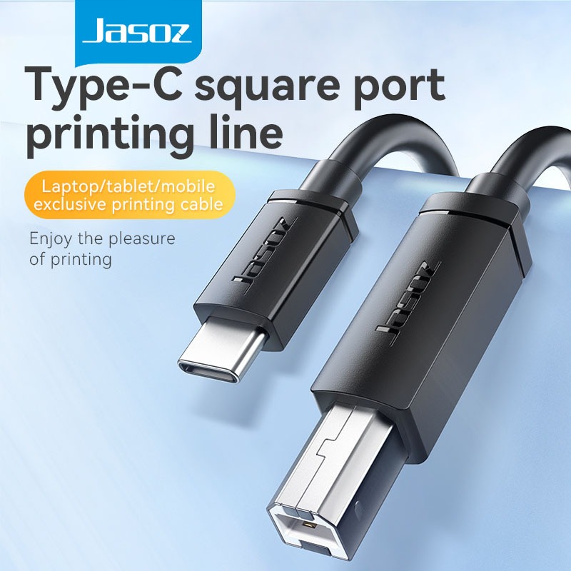 Jasoz สาย Type c ปริ้นเตอร์ Cable USB Printer สาย เกรด A เครื่องพิมพ์ USB C to USB Type B 2.0 Cable Type C Printer Cord