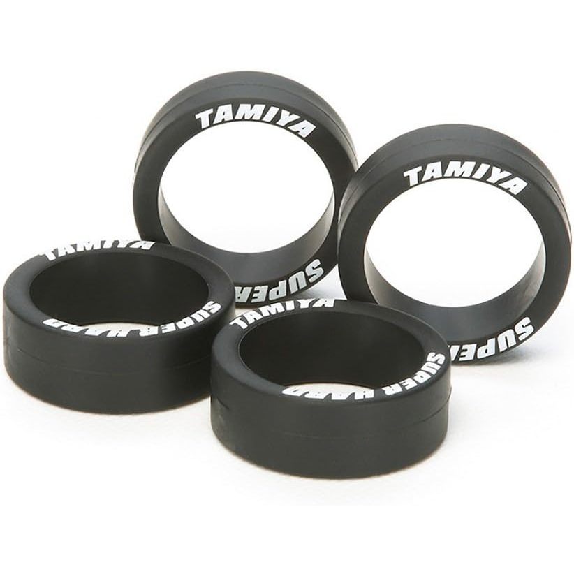 ยาง SuperHard สำหรับล้อกลาง สกรีนขาว ระเบิดจากรถกล่อง Tamiya ของใหม่ แท้ 100%