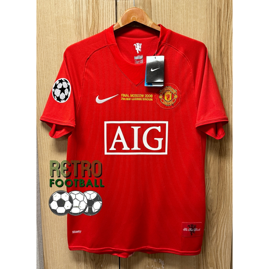 เสื้อฟุตบอลย้อนยุค [ Retro ] แมนยู Home 2007/2008 Final Moscow UCL เฟล๊ก Ronaldo#7 กล้ารับประกันคุณภาพสินค้า