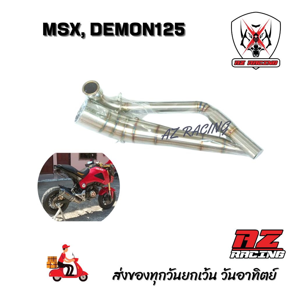 คอท่อ MSX, Demon125 แสตนเลสเกรด 304 อย่างดีสวมปลายท่อแต่งขนาด 2 นิ้ว(51 มม.)